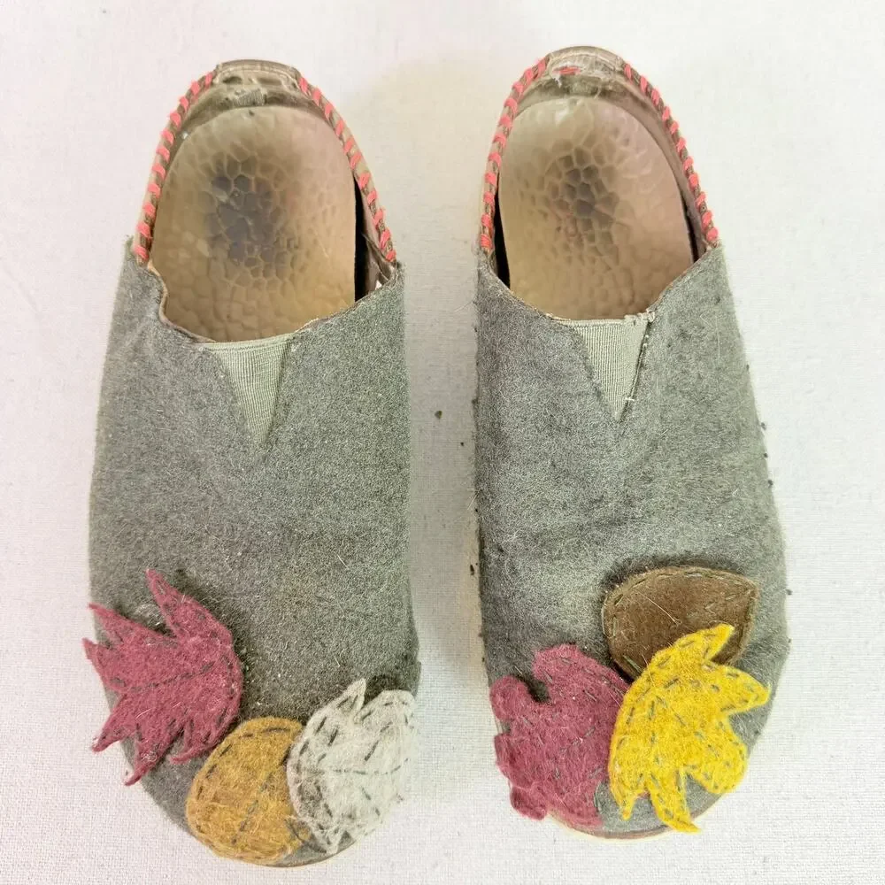 Chaco Harper Ivy Wool Slipper Womens 7 Handmade Felt Leaves Woodland Elf Slip On